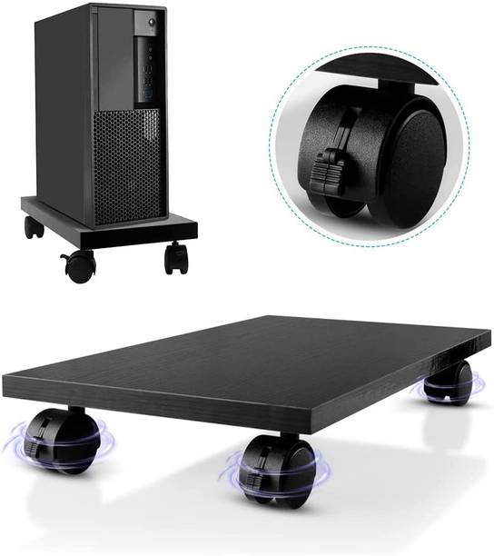 UniShop Heavy Duty Wooden CPU Trolley Stand with Locking Wheels (Wenge) CPU Holder