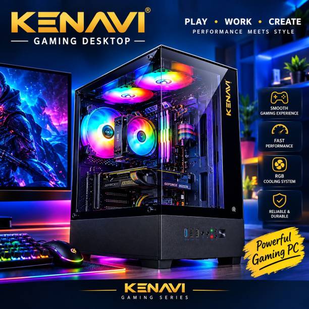 kenavi Gaming Colored 5 Multi-colour CPU Fan Intel Core i5 (8 GB RAM/Intel Integrated Graphics 530 Graphics/256 GB SSD Capacity/Windows 10 Pro (64-bit)) Gaming Tower with MS Office
