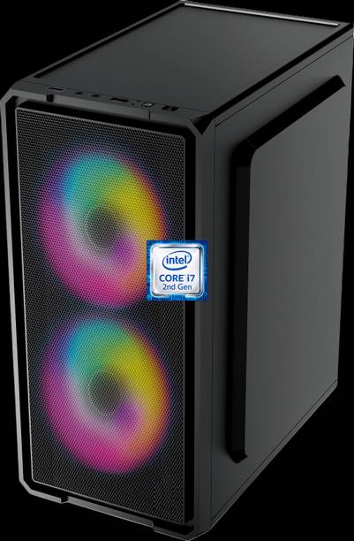 M-SAIF Intel Core i7 (2nd Gen) Processor [8MB Smart Cache, 3.40 GHz] [EFY-N5] Gaming Computer with RGB Fans | Core i7 - 2600 Quad Core Processor (8 GB RAM/Intel Ultra HD Graphics/256 GB SSD Capacity/Windows 11 Pro) Mini Gaming Tower with MS Office
