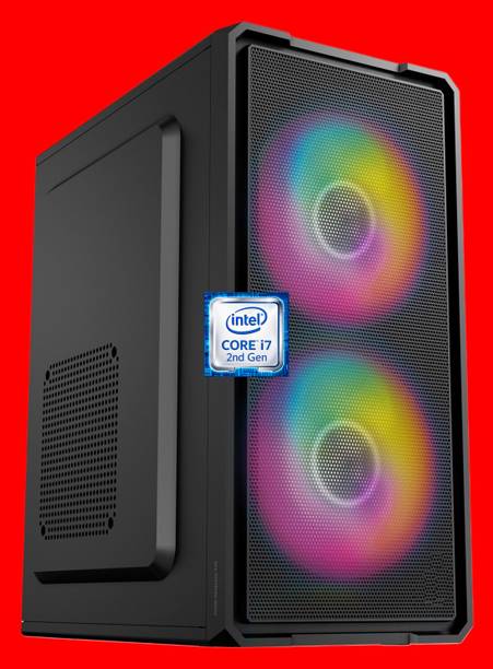 SOFTLINE Core™ i7-2600 Processor [4 Cores, 8 Threads, 8MB Cache, 3.40 GHz] [FFQ-N5] Core™ i7 - 2600 Quad Core Processor | Gaming PC | Dual RGB Fans (8 GB RAM/Intel UHD 4K Graphics/256 GB SSD Capacity/Windows 11 Pro) Mini Gaming Tower with MS Office