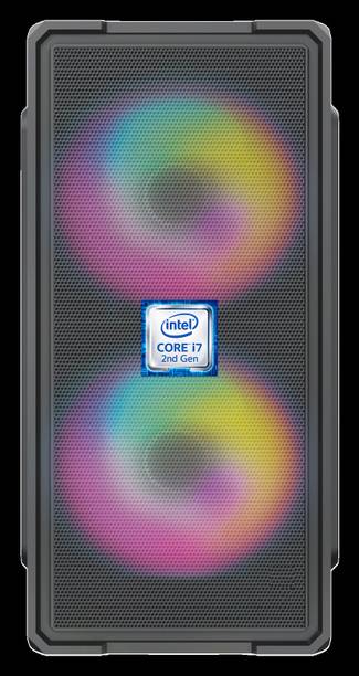 KEATZ Intel® Core™ i7-2600 Processor [4 Cores, 8 Threads, Up to 3.80 GHz] [BJW-N5] Intel® Core™ i7 - 2600 Quad Core Processor | Gaming PC | Dual RGB Fans (8 GB RAM/Intel Ultra HD Graphics/256 GB SSD Capacity/Windows 11 Pro) Gaming Tower with MS Office
