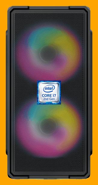 Longan Intel Core i7-2600 Quad Core Processor [8MB Cache, Up to 3.80 GHz] [HOM-N5] Gaming PC | Dual RGB Fans | Intel® Core™ i7 - 2600 Quad Core Processor (8 GB RAM/Intel Ultra HD Graphics/256 GB SSD Capacity/Windows 11 Pro) Gaming Tower with MS Office