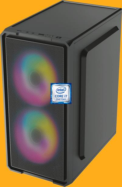 SOFTLINE Intel Core i7-2600 Processor [4 Cores, 8 Threads, Up to 3.80 GHz] [HGI-N5] Intel Core i7 - 2600 Processor | Dual RGB Fans (8 GB RAM/Intel® HD 2000 Graphics/256 GB SSD Capacity/Windows 11 Pro) Gaming Tower with MS Office