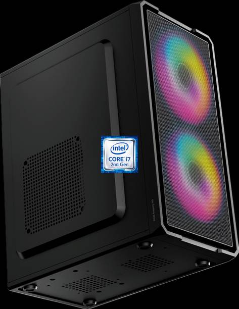 Hayyo Core™ i7-2600 Processor [BPQ-N5] Gaming PC | Dual RGB Fans | Core i7 - 2600 Quad Core Processor (8 GB RAM/Intel® Ultra HD 2000 Graphics/256 GB SSD Capacity/Windows 11 Pro) Mini Gaming Tower with MS Office