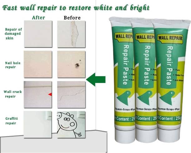 MetriteINDIA 3QTY Waterproof Wall Crack Filler paste For Wall, Tiles GAP, Wood & Plaster G10 Crack Filler