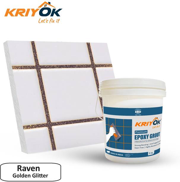 KRIYOK Premium Epoxy Grout | Golden Glitter Tiles Epoxy Grout (Raven) Crack Filler