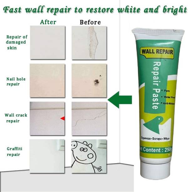 Glocal Web Wall Repair Paste for Filling Cracks, Holes, Easy wall/Tiles repair kit R6 Adhesive