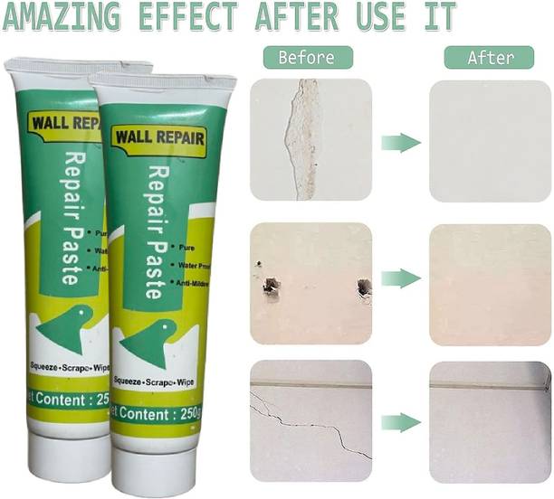 MetriteINDIA 2PCS Wall Repair Paste for Filling Cracks, Holes, Easy wall/Tiles repair kit G8 Adhesive