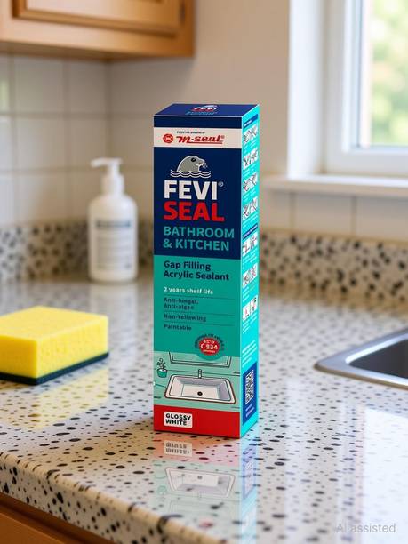 M SEAL Feviseal-bathroom&Kitchen Acrylic Sealant Glossy white 100g(Pack of 2) Crack Filler