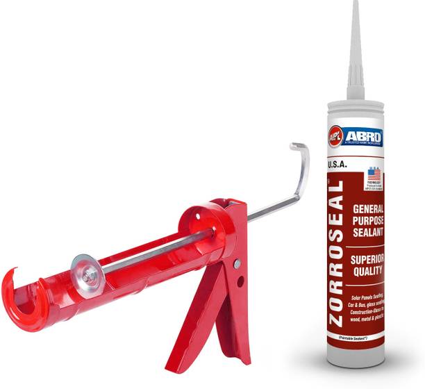 ABRO Waterproof General Purpose Clear Silicone Sealant Adhesive Caulk with DIY GUN Crack Filler