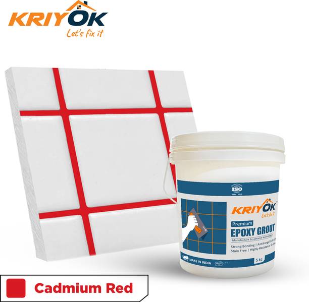 KRIYOK Premium Epoxy Grout | Solid Regular Colors Tiles Epoxy Grout (Cadmium Red) Crack Filler