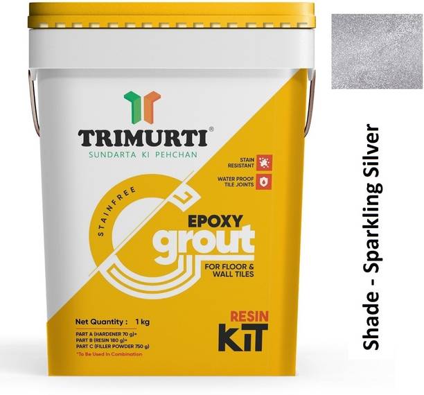 त्रिमूर्ति Stain-free Epoxy Grout for Floor & Wall Tiles Sparkling Silver क्रैक फिलर