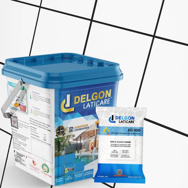 Delgon Laticare Premium Epoxy Grout for Tiles EG-100 (5kg) (Dark Black - 30) Crack Filler