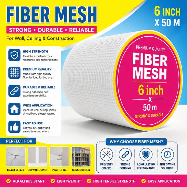 Primo Cleats Fiber Mesh 6 inch 145 GSM 50 MTR Murga Jaali Crack Filler