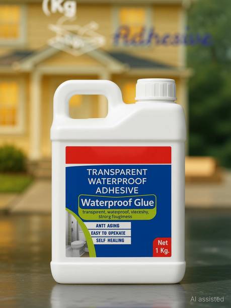 DHRUVIKA ENTERPRISE 1Kg Transparent Waterproofing Glue with Brush for Roof Leakage Epoxy Floor Coating Paint