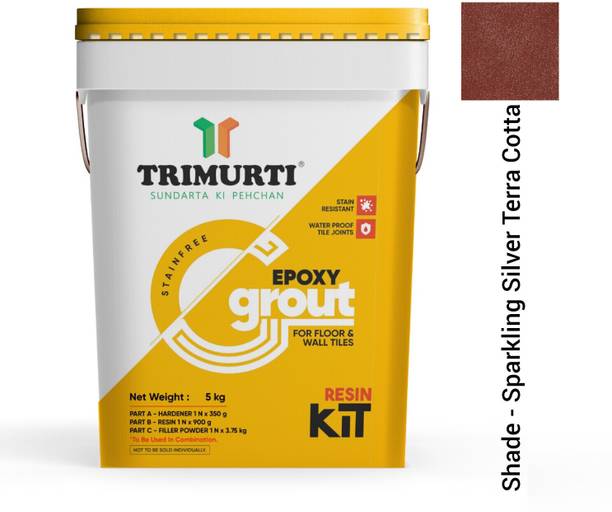 Trimurti Stain-free Epoxy Grout for Floor & Wall Tiles Sparkling Silver Terra Cotta Crack Filler