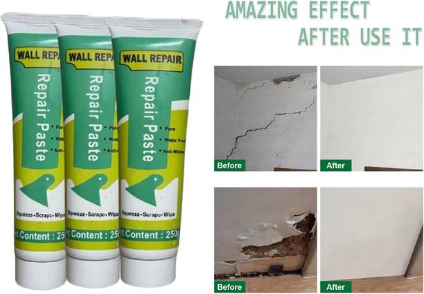MetriteINDIA 3QTY Waterproof Wall Crack Filler paste For Wall, Tiles GAP, Wood & Plaster T18 Crack Filler