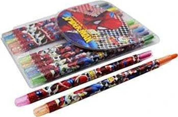 Poohan SPIDERMAN TWISTING ROLLING CRAYONS COLOURS FOR KIDS DRAWING ART & CRAFT