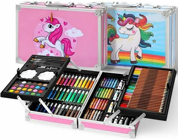 Cozy corner Unicorn Deluxe Art Set for Kids – 145 Piece Kit in Carrying Case