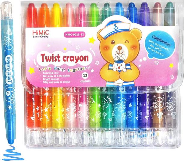 jbrstore Twist Crayons For Kids - 12 Pcs Crayon Set | Smooth Twistable Crayon For Drawing