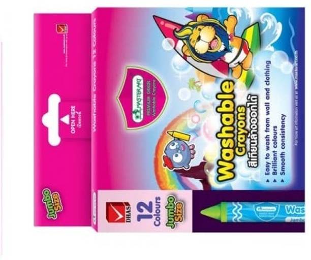 masterart Washable Crayons Jumbo Size 12 colors suitable for a variety of works of art