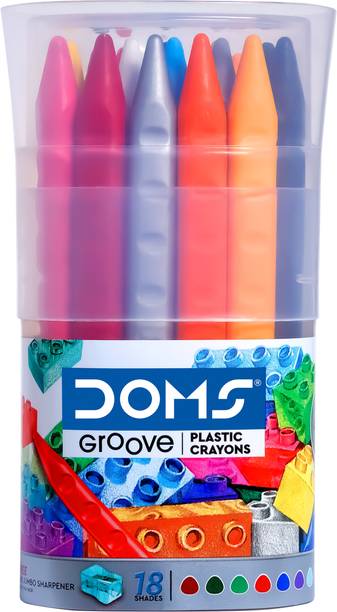 DOMS Groove Plastic Crayon 18 Shades