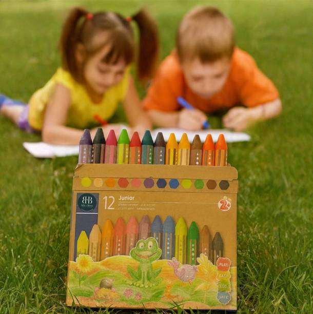 Bella n Bloom 12-Piece Eco-Friendly Wax Crayons for Kids