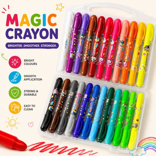 Doodle Dot 24pc Silky Washable Twisting Crayons for Kids Art & Craft Supplies