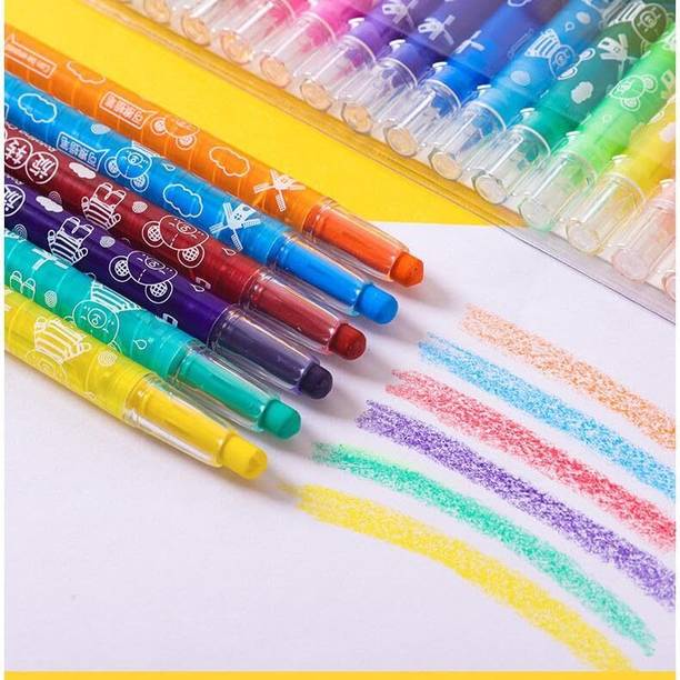 Gomzy Coloring kit Twistable 24 Shades Rolling Crayons Pen
