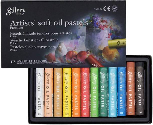 Mungyo Gallery Artists' Soft Oil Pastels - 12 Colors, Ink