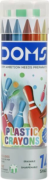 DOMS Plastic Crayon 14 Shades Round Tin