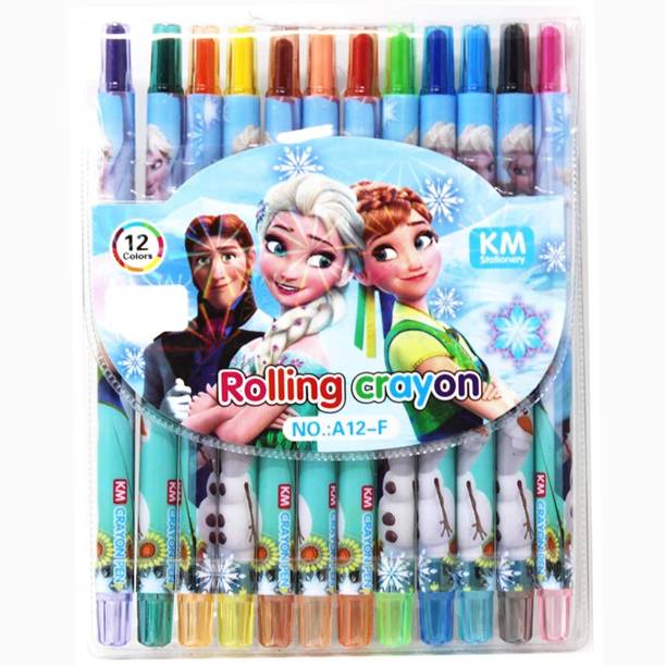 Kartual Return Gift Item For Kids | Assorted Cartoon Character Rolling Crayon Colors