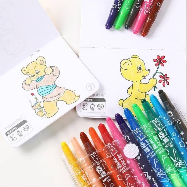 Gomzy crayon extra long smooth and bright set of 12 color