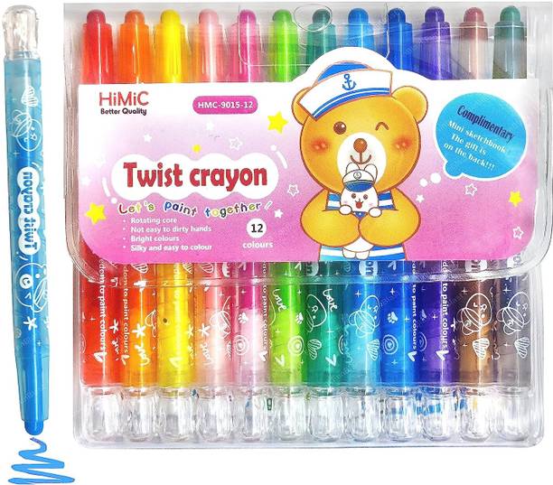 Gomzy Colorful Smooth Stationery Rotate Bright Crayon Markers Pens 24 shades