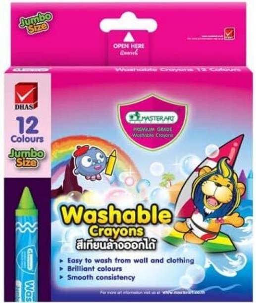 masterart Washable Crayons 12 Colors JUMBO SIZE