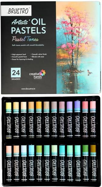 BRuSTRO Artist Oil Pastels Set of 24 (Pastel Tones)