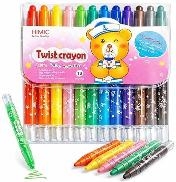 jbrstore Twist Crayons For Kids - 12 Pcs Crayon Set | Smooth Twistable Crayon For Drawing