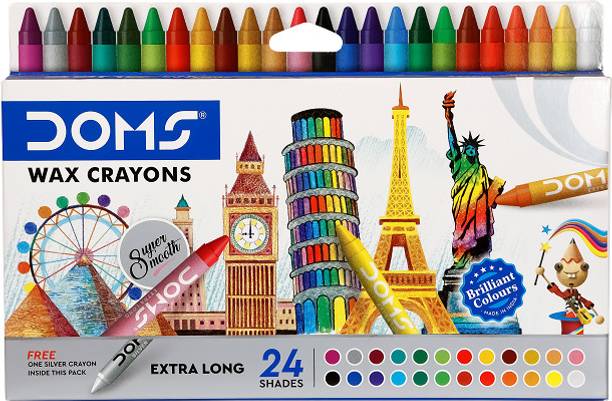 DOMS Long Wax Crayons 24 Shades