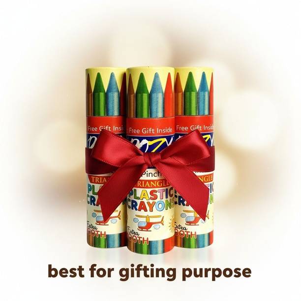 Dozy Plastic Crayons – Extra Smooth,Perfect Birthday Return Gift for Kids – Pack of 3