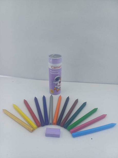 Jain Associates 13_Shades_Plastic_Crayons_With_Erasers_Pack_Of_8_Set.