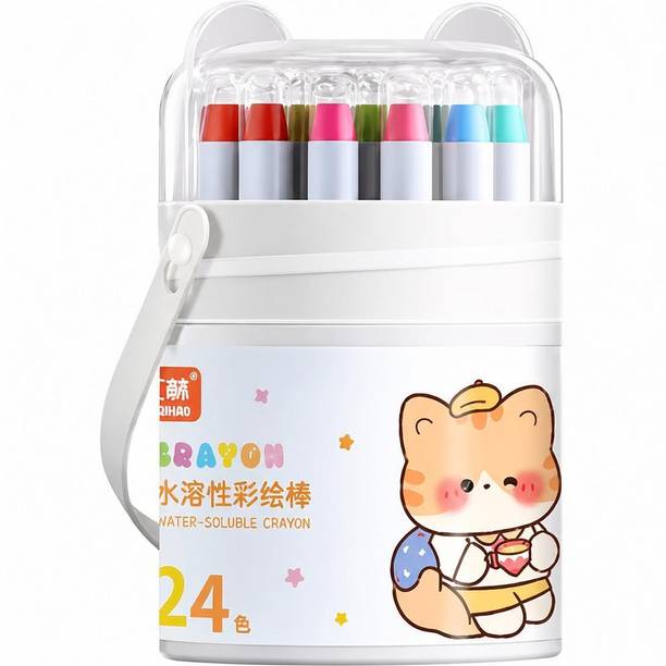 VENEXA 24 Color Twist Crayons for Toddlers 1-3 and Kids 4-8, Non-Toxic Washable