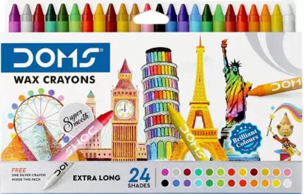 DOMS Extra Long Wax Crayon 24 Shades