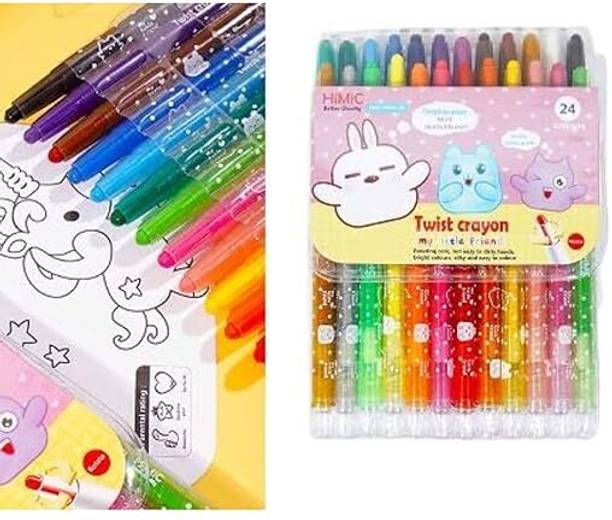 jbrstore Twist Crayons for Kids - 24 Pcs Crayon Set for Kids
