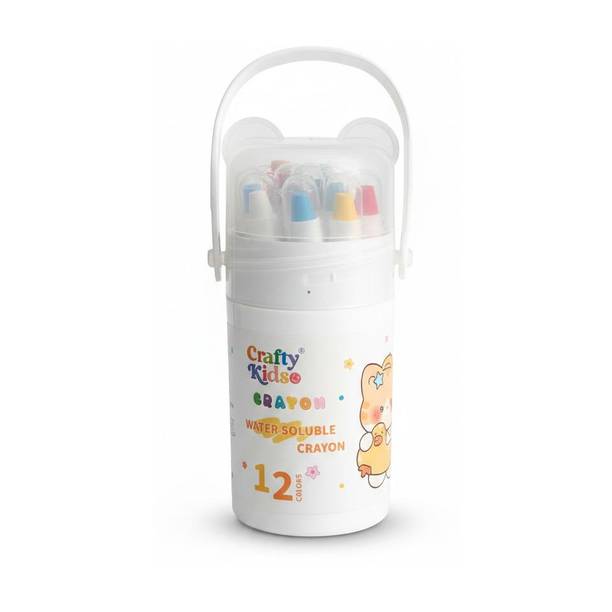 BTC Crafty Kids 12-Color Water-Soluble Silk Crayon Set
