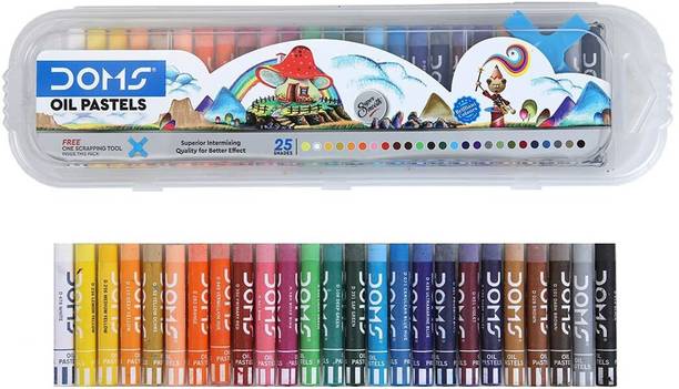DOMS Non-Toxic Erasable Plastic Crayon Set in Round Tin Box