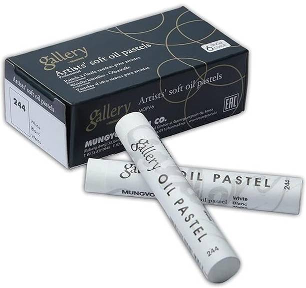 Mungyo GALLERY SOFT OIL PASTELS SET OF 6 SINGLE COLOR-WHITE