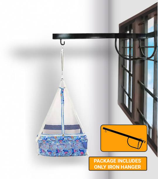 PAXMER Window Cradle Cot Metal Hanger for New Born Baby/crib/jhula/thottil-black