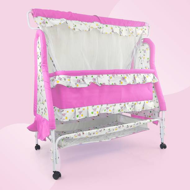 NHR Baby Cradle with Mosquito Net for 0-18 Months Cap-18 kg, Baby Jhula, Baby Swing