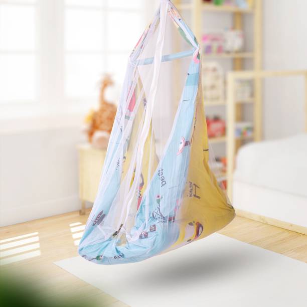 baybee Cotton Hanging Sleep Swing Cradle for Baby with Net and SpringSet Jhula Baby bed