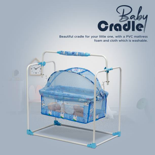 NHR New Born Baby Swing Cradle with Mattress, Pillow &amp; Mosquito Net for Babies Jhula
